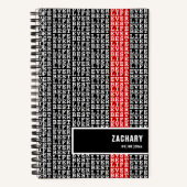 Gepersonaliseerd beste leven ooit zwart-wit rood s notitieboek (Voorkant)