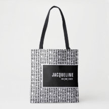 Gepersonaliseerd beste leven ooit zwart-wit Tas