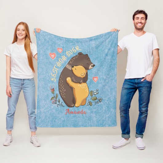 Gepersonaliseerd beste mam ooit cadeau, moederdag fleece deken (In situ)