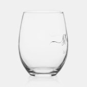 Gepersonaliseerd Beste Mam Ooit Script Monogram Wijnglas Zonder Voet (Rechts)