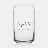 Gepersonaliseerd Beste Mum Ooit Script Monogram Blikvorm Glas (Voorkant)