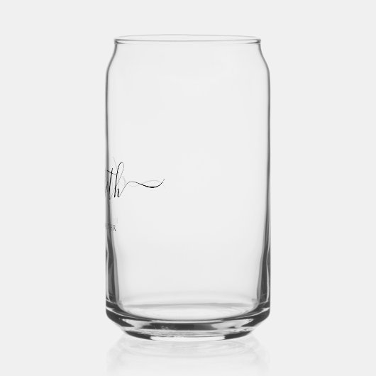 Gepersonaliseerd Beste Mum Ooit Script Monogram Blikvorm Glas (Links)