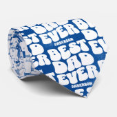 Gepersonaliseerd Beste Papa ooit Blue Tie Dye Stro Stropdas (Opgerold)