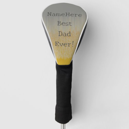 Gepersonaliseerd Beste Papa Ooit Goud Zilver Moder Golfheadcover (Voorkant)