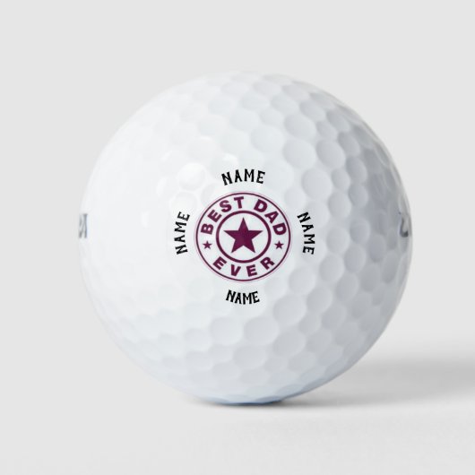 Gepersonaliseerd beste papa ooit ontwerp golfballen (Voorkant)