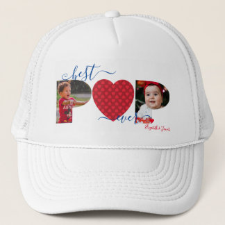Gepersonaliseerd Beste POP ooit Foto Collage Red H Trucker Pet
