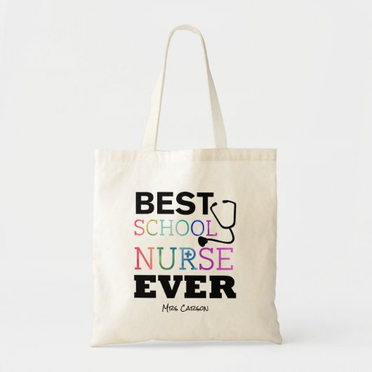 Gepersonaliseerd beste schoolverpleegster ooit kle tote bag (Voorkant)