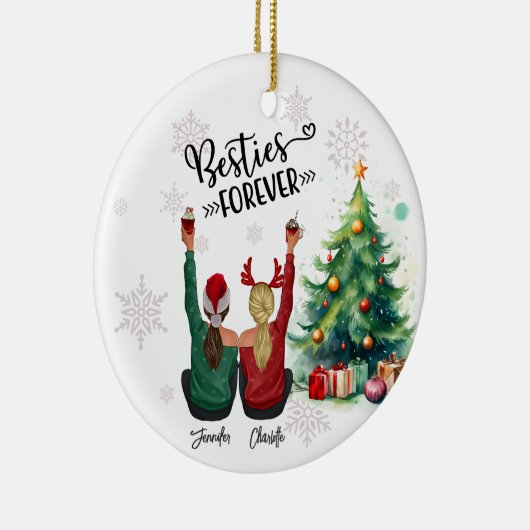 Gepersonaliseerd Beste Vriend Kerstcadeau 2024 Keramisch Ornament (Rechts)