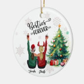 Gepersonaliseerd Beste Vriend Kerstcadeau 2024 Keramisch Ornament (Links)
