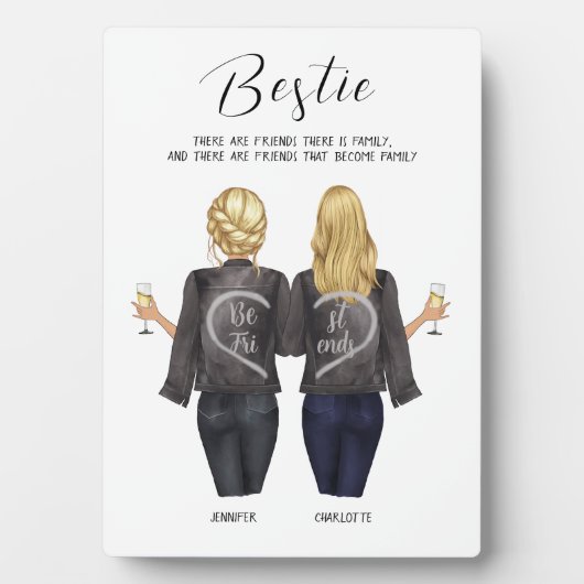 Gepersonaliseerd beste vriendenportret - Plaque Be Fotoplaat (voorkant)