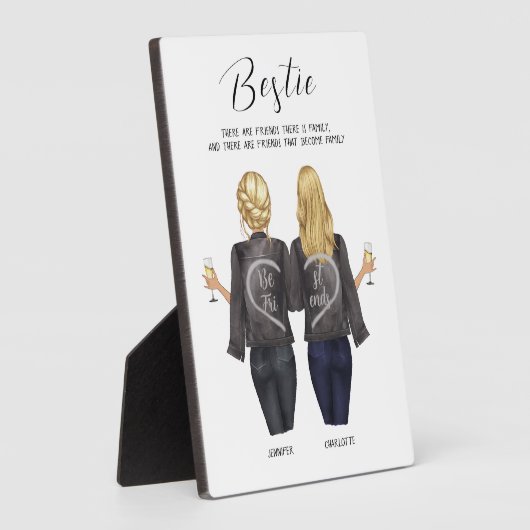 Gepersonaliseerd beste vriendenportret - Plaque Be Fotoplaat (Zijkant)