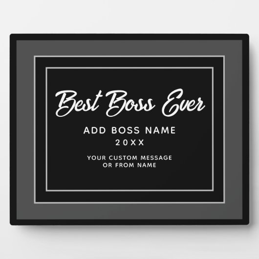 Gepersonaliseerd beste zwart-witscript in Boss Fotoplaat (Voorkant)