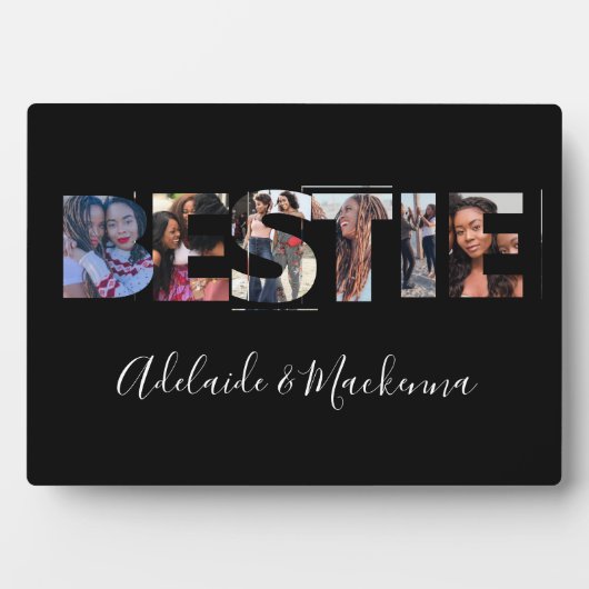 Gepersonaliseerd Bestie BFF Beste vrienden Foto Co Fotoplaat (voorkant)