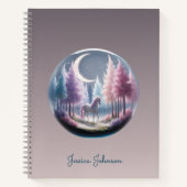 Gepersonaliseerd betoverd bos met eenhoorn notitieboek (Voorkant)