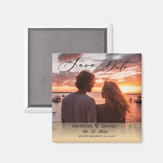 Gepersonaliseerd Bewaar de datum Bestemming Bruilo Magneet (Voorkant / Achterkant)