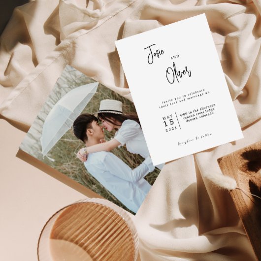 Gepersonaliseerd Bewaar de datum Bruiloft uitnodig Kaart