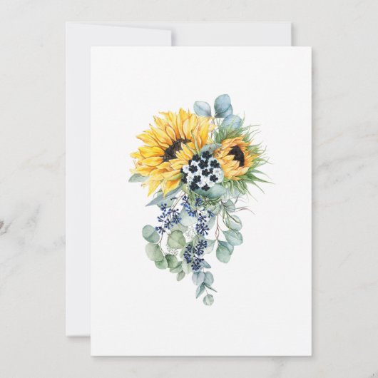 Gepersonaliseerd Bewaar de Datum met Zonnebloemen Kaart (Achterkant)