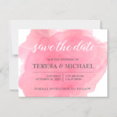 Gepersonaliseerd Bewaar de datum, Roze bruiloft sc Magnetische Uitnodiging (Voorkant)
