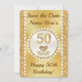 Gepersonaliseerd Bewaar de datum voor het 50ste ve Kaart (Voorkant)