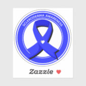 Gepersonaliseerd Bewustzijn Blauw Lint Wit Hart Sticker (Vel)