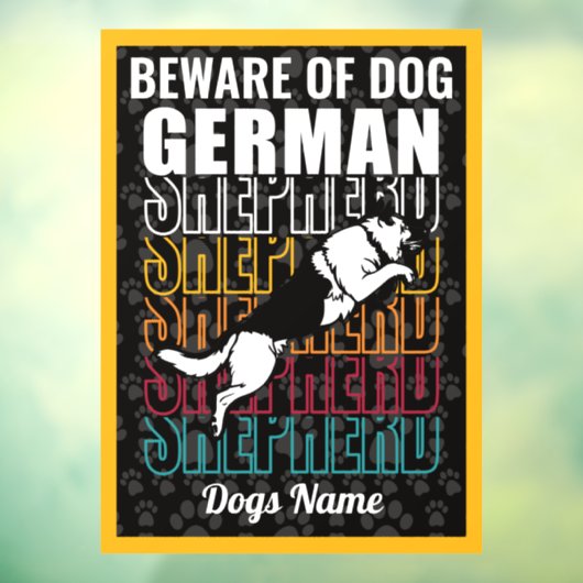 Gepersonaliseerd bewustzijn van Dog German Shepher Raamsticker (Vel 3)