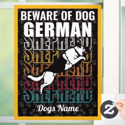 Gepersonaliseerd bewustzijn van Dog German Shepher Raamsticker (Huis)