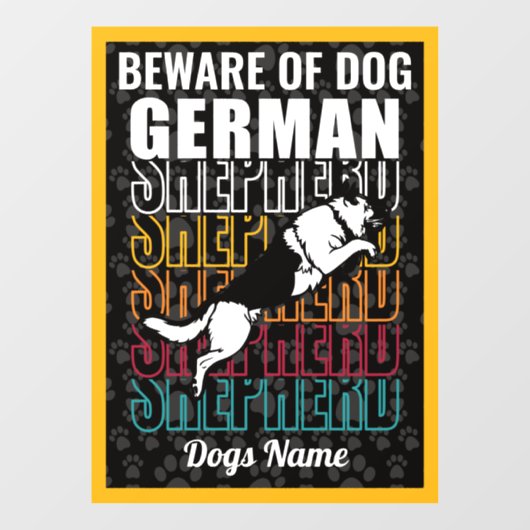 Gepersonaliseerd bewustzijn van Dog German Shepher Raamsticker (Vel)