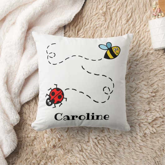Gepersonaliseerd Bezig Bumblebee & Ladybird Patter Kussen (Deken)