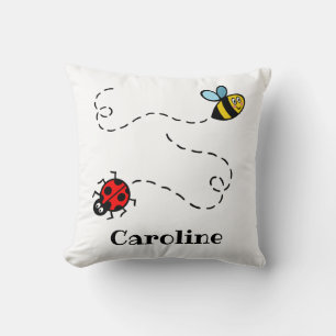 Gepersonaliseerd Bezig Bumblebee & Ladybird Patter Kussen