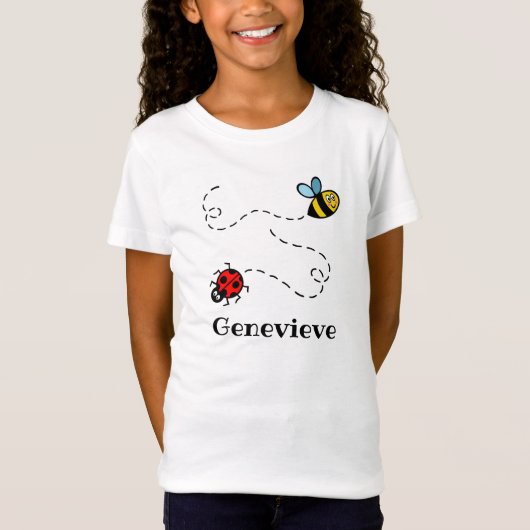 Gepersonaliseerd Bezig Bumblebee & Ladybird Patter T-shirt (Voorkant)