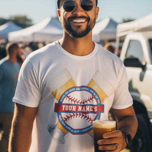 Gepersonaliseerd bier en honkbal t-shirt