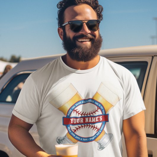 Gepersonaliseerd bier en honkbal t-shirt