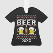 Gepersonaliseerd bier Oogly kerstkeuter Ornament (achterkant)