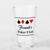 Gepersonaliseerd bier voor pokerspellen glas (Voorkant)