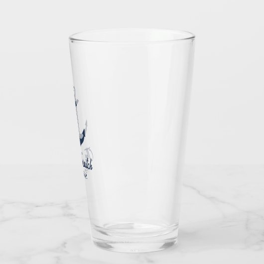 Gepersonaliseerd bierglazen - blauw boetanker glas (Links)