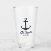 Gepersonaliseerd bierglazen - blauw boetanker glas (Voorkant)