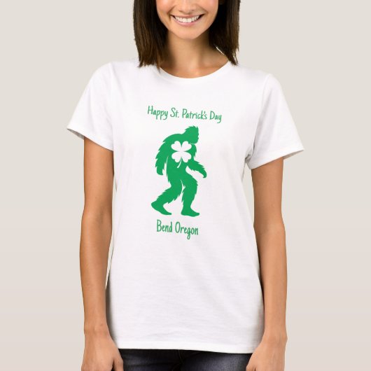 Gepersonaliseerd Bigfoot St. Patrick's Day T-shirt (Voorkant)