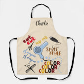 Gepersonaliseerd bij de haarsalon schort (Voorkant)