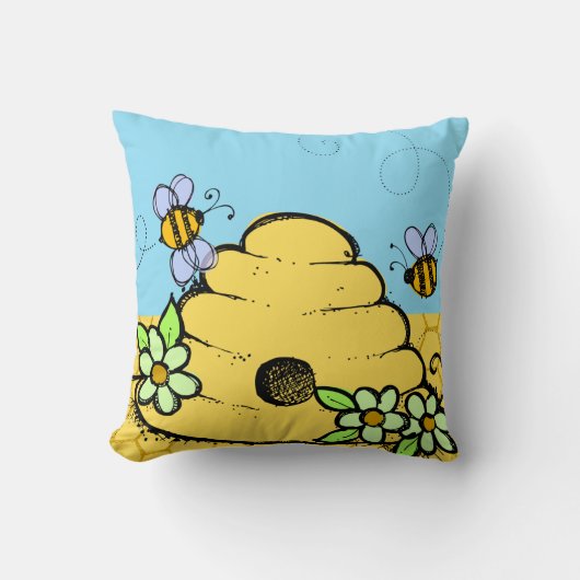 Gepersonaliseerd bijen en bijenkuif kussen (Voorkant)