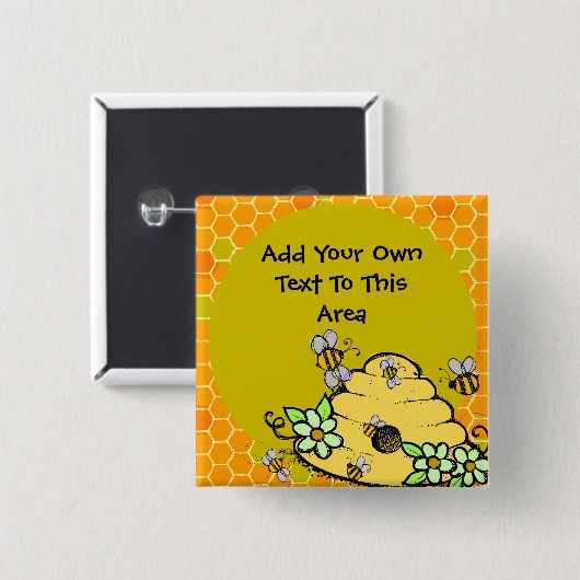 Gepersonaliseerd bijenkorf en bijen Button (Voorkant /achterkant)