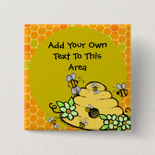Gepersonaliseerd bijenkorf en bijen Button