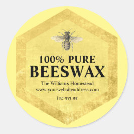 Gepersonaliseerd bijenwaslabel met imkernaam ronde sticker