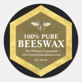Gepersonaliseerd bijenwaslabel met imkernaam ronde sticker