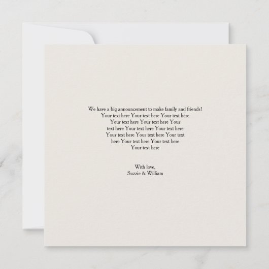 Gepersonaliseerd binnenkort drie kaart (Achterkant)