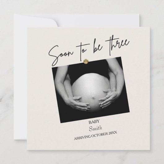 Gepersonaliseerd binnenkort drie kaart (Voorkant)