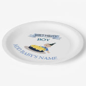 Gepersonaliseerd Birthday Boy Baby Papieren Bordje (Gekanteld)