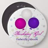 Gepersonaliseerd: Birthday Girl Button (Voorkant /achterkant)