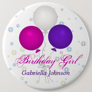 Gepersonaliseerd: Birthday Girl Button