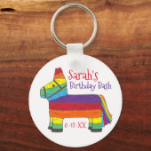 Gepersonaliseerd Birthday Party Favor Rainbow Piña Sleutelhanger (Voorkant)