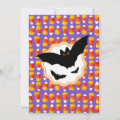 Gepersonaliseerd Black Bat Candy Corn Halloween Kaart (Voorkant)